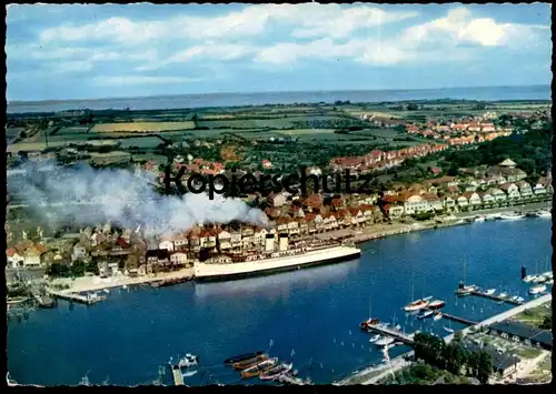 ÄLTERE POSTKARTE LÜBECK-TRAVEMÜNDE OZEANDAMPFER AM KAI Hafen port Schiff Ship Steamship Bateau à vapeur postcard AK