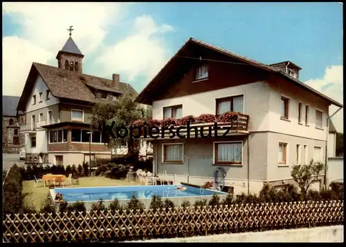 ÄLTERE POSTKARTE HOTEL SCHULTE ZUR DORFSCHÄNKE KAPELLENSÜNG BEI LINDLAR POST HARTEGASSE Schwimmbad Piscine swimming pool