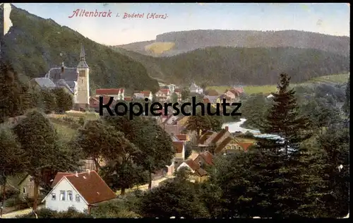 ALTE POSTKARTE ALTENBRAK IM BODETAL PANORAMA ORTSANSICHT HARZ cpa postcard AK Ansichtskarte