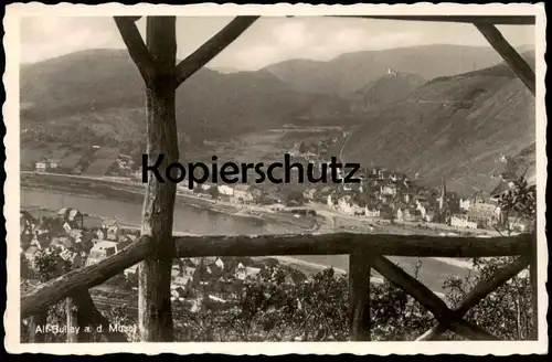 ALTE POSTKARTE ALF-BULLAY AN DER MOSEL AUSSICHTSPUNKT HOLZZAUN Moseltal Gesamtansicht moselle postcard AK Ansichtskarte