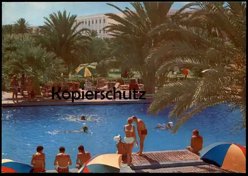 ÄLTERE POSTKARTE HOTEL MARHABA SOUSSE Tunisia Tunisie Tunesien Piscine Swimming Pool Bassin Schwimmbad cpa postcard AK