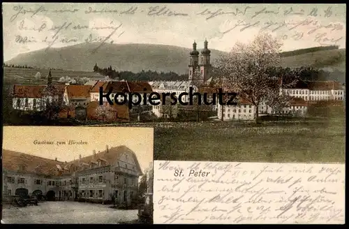 ALTE POSTKARTE SANKT PETER IM SCHWARZWALD GASTHAUS ZUM HIRSCHEN ST. Black Forest cpa postcard Ansichtskarte AK