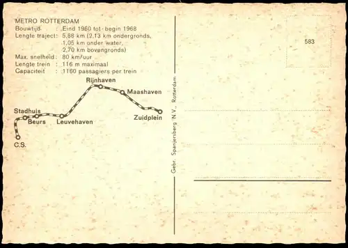 ÄLTERE POSTKARTE ROTTERDAM METRO UITGANG ALGEMEEN DAGBLAD Beurs Leuvehaven Maashaven Zuidplein U-Bahn Werbung tube cpa