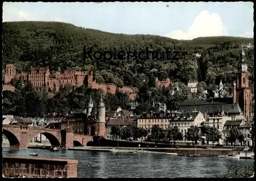ÄLTERE POSTKARTE HEIDELBERG 1965 SCHLOSS & ALTE BRÜCKE NECKAR castle chateau bridge pont cpa postcard AK Ansichtskarte