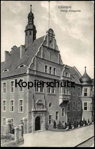 ALTE POSTKARTE GÜTERSLOH KÖNIGLICHES AMTSGERICHT 1911 Gericht court tribunal cpa postcard AK Ansichtskarte Guetersloh