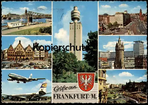 POSTKARTE FRANKFURT AM MAIN MAINPARTIE FLUGHAFEN Flugzeug Airport Aeroport Lufthansa Airplane Aircraft Pan American