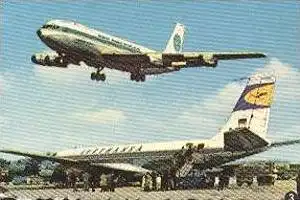 POSTKARTE FRANKFURT AM MAIN MAINPARTIE FLUGHAFEN Flugzeug Airport Aeroport Lufthansa Airplane Aircraft Pan American