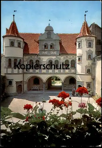 POSTKARTE KONSTANZ AM BODENSEE RATHAUS GERANIEN Pelargonien crane's bill geranium Constanz Constance cpa postcard AK