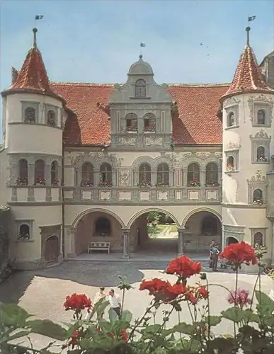 POSTKARTE KONSTANZ AM BODENSEE RATHAUS GERANIEN Pelargonien crane's bill geranium Constanz Constance cpa postcard AK