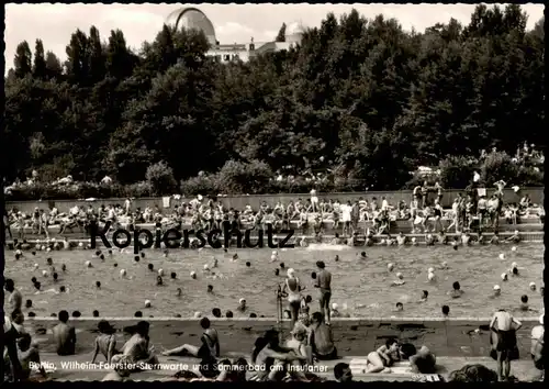 ÄLTERE POSTKARTE BERLIN WILHELM FOERSTER STERNWARTE SOMMERBAD AM INSULANER Observatory Observatoire Schwimmbad Bad Pool
