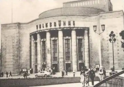 ÄLTERE POSTKARTE BERLIN RUND UM DEN ALEX VOLKSBÜHNE PAVILLON-AUSSTELLUNG RUINE KLOSTERKIRCHE Tramway LKW Pickup Truck AK