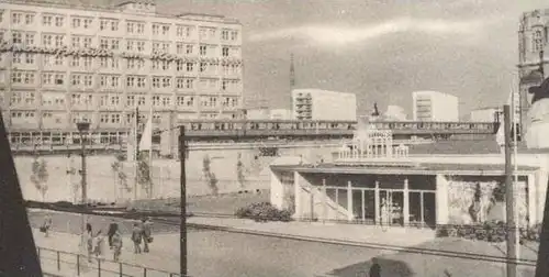 ÄLTERE POSTKARTE BERLIN RUND UM DEN ALEX VOLKSBÜHNE PAVILLON-AUSSTELLUNG RUINE KLOSTERKIRCHE Tramway LKW Pickup Truck AK