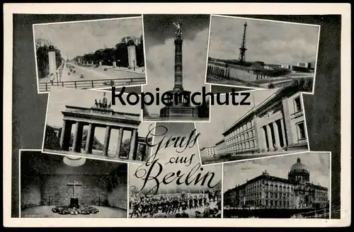 ALTE POSTKARTE GRUSS AUS BERLIN 1941 REICHSKANZLEI SOLDATEN PARADE EHRENMAL BRANDENBURGER TOR Soldat Soldier postcard AK