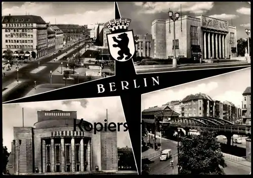 ÄLTERE POSTKARTE BERLIN 1964 WAPPEN VOLKSBÜHNE FRIEDRICHSTRASSE Architektur Architecture LKW Truck postcard cpa AK
