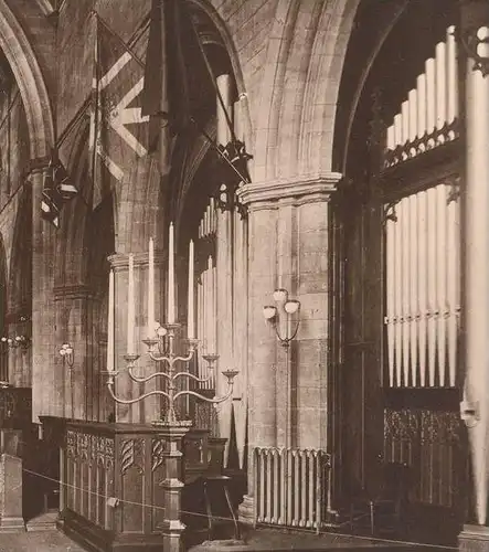 ALTE POSTKARTE LINLITHGOW ST. MICHAELS'S CHURCH INTERIOR West Lothian Orgel orgue organ flag Ansichtskarte postcard cpa