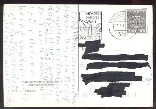 ÄLTERE POSTKARTE SALZGITTER-LEBENSTEDT KINOCENTER KINO CINEMA CINÉ ALBERT-SCHWEITZER-STRASSE LKW Pickup Camionneur cpa