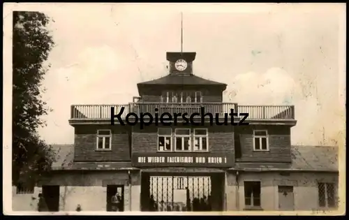 ALTE POSTKARTE LAGER BUCHENWALD BEI WEIMAR HAUPTEINGANG EHEMALIGES KONZENTRATIONSLAGER Concentration Camp KZ cpa