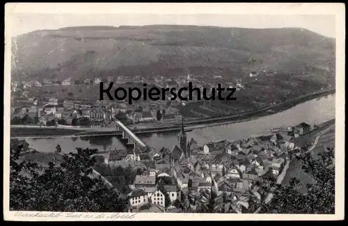 ALTE POSTKARTE BERNKASTEL-KUES AN DER MOSEL 1936 DAS SCHÖNE MOSELLAND PANORAMA TOTALANSICHT Ansichtskarte cpa postcard