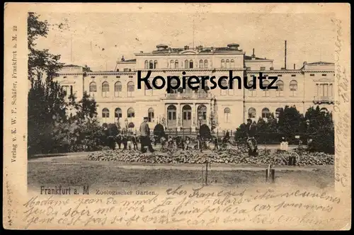 ALTE POSTKARTE FRANKFURT ZOOLOGISCHER GARTEN GÄRTNER MIT GIESSKANNE JARDIN ZOOLOGIQUE ZOOLOGICA postcard Ansichtskarte