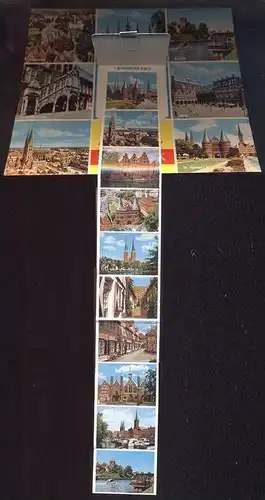 ÄLTERE POSTKARTE GRUSS AUS DER HANSESTADT LÜBECK LEPORELLO Systemkarte Càrte a systéme cpa postcard AK Ansichtskarte