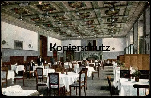 ALTE POSTKARTE WIESBADEN BIERSALON IM KURHAUS Zeitung Wiesbadener Bade-Blatt Newspaper Gazette Ober Garcon Waiter cpa AK