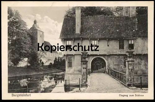 ALTE POSTKARTE BURGSTEINFURT EINGANG ZUM SCHLOSS castle chateau Steinfurt Feldpost 1916 Stempel Borghorst cpa postcard