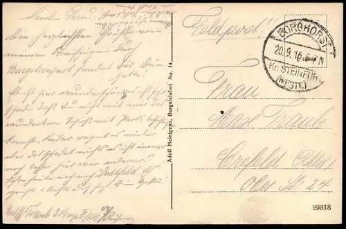 ALTE POSTKARTE BURGSTEINFURT EINGANG ZUM SCHLOSS castle chateau Steinfurt Feldpost 1916 Stempel Borghorst cpa postcard