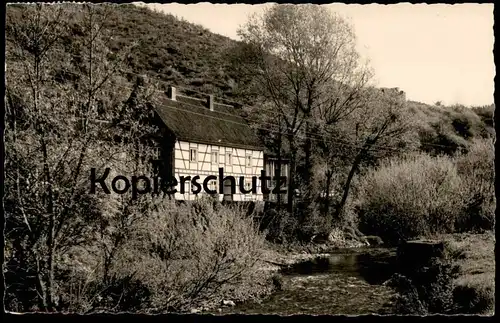 ÄLTERE POSTKARTE LUFTKURORT HELLENTHAL IN DER EIFEL ALTES FACHWERKHAUS FACHWERK FLUSS BACH Ansichtskarte AK postcard cpa