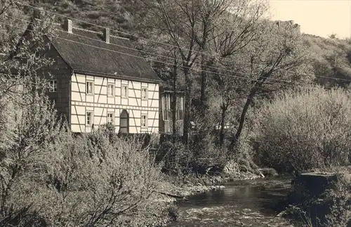ÄLTERE POSTKARTE LUFTKURORT HELLENTHAL IN DER EIFEL ALTES FACHWERKHAUS FACHWERK FLUSS BACH Ansichtskarte AK postcard cpa