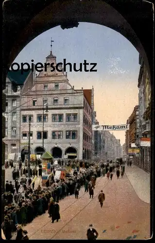 ALTE POSTKARTE LEIPZIG MESSAMT LITFASSSÄULE poster pillar verm. zu Zeiten der Messe cpa postcard AK Ansichtskarte