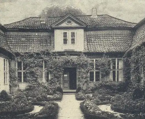 ALTE POSTKARTE WOLFENBÜTTEL LESSINGHAUS Lessing poet Stempel Feldpost Stabs- & Nachrichtenbatterie Flakersatzabteilung