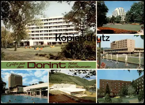 ÄLTERE POSTKARTE GRÜSSE AUS DEM DORINT HOTEL BAD NEUENAHR Tennis Tennisplatz cpa postcard AK Ansichtskarte
