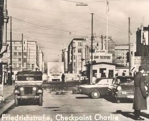 POSTKARTE BERLIN NACH 13.08.1961 BERLINER MAUER BERNAUER STRASSE STRESEMANNSTRASSE CHECKPOINT CHARLIE VERSÖHNUNGSKIRCHE