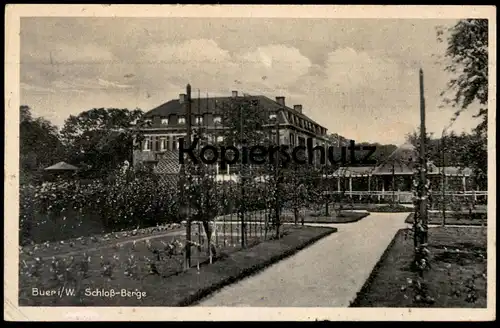 ALTE POSTKARTE GELSENKIRCHEN BUER SCHLOSS BERGE GARTEN Spalierobst Park parc jardin public cpa postcard AK Ansichtskarte