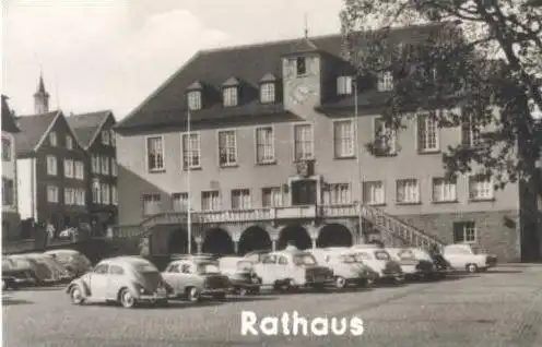 ÄLTERE POSTKARTE WIPPERFÜRTH RATHAUS NEYE-TALSPERRE FORSTHAUS KRANKENHAUS VW BWM ISETTA Ansichtskarte AK postcard cpa