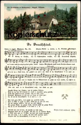 ALTE LITHO POSTKARTE ANTON GÜNTHER DRAAKSCHÄNK Liederkarte Chanson Breitenbach Potucky Tschechien Cesko Ceska Böhmen cpa