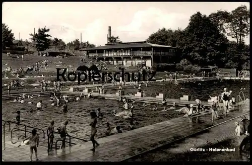 ÄLTERE POSTKARTE GÖRLITZ HELENENBAD SCHWIMMBAD Swimming Pool Piscine Freibad Bad bath bathing suit Mode cpa postcard AK