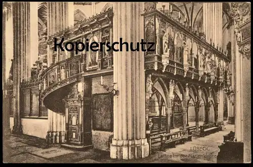 ALTE POSTKARTE LÜBECK LETTNER IN DER MARIENKIRCHE Kirche church église cpa postcard AK Ansichtskarte