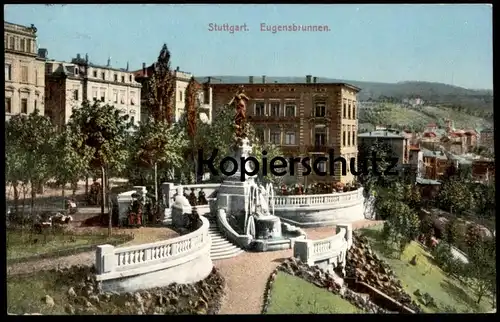 ALTE POSTKARTE STUTTGART EUGENSBRUNNEN 1912 Eugens Brunnen fontaine Fountain cpa postcard AK Ansichtskarte