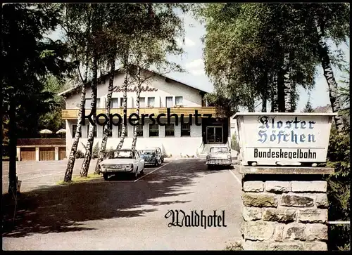 ÄLTERE POSTKARTE BENSBERG FRANKENFORST HOTEL KLOSTERHÖFCHEN WALDHOTEL Kegelbahn Kegeln Bowling Bergisch Gladbach