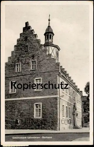 ALTE POSTKARTE SCHÖNEBECK ELBE BAD SALZELMEN RATHAUS Wertaufdruck 5 auf 6 DDR 435 Briefmarke stamp 1954 Fünfjahresplan