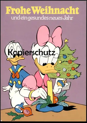 POSTKARTE DAISY & DONALD DUCK FROHE WEIHNACHT UND EIN GESUNDES NEUES JAHR Weihnachten Merry Christmas Disney postcard AK
