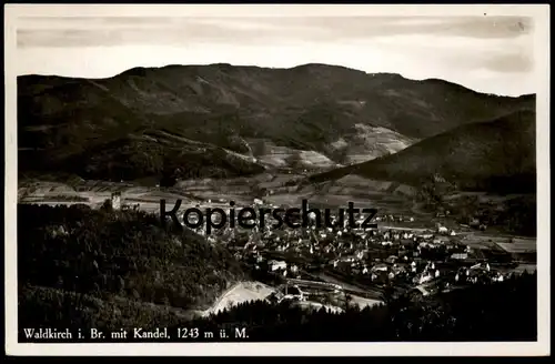 ALTE POSTKARTE WALDKIRCH IM BREISGAU 1934 PANORAMA MIT KANDEL 1234 METER Ü. M. Ansichtskarte AK cpa postcard