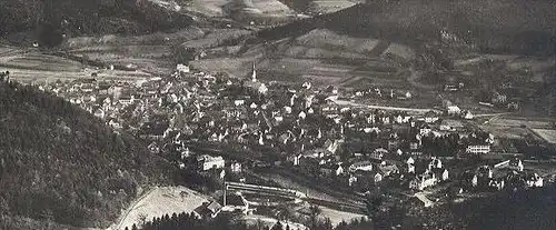 ALTE POSTKARTE WALDKIRCH IM BREISGAU 1934 PANORAMA MIT KANDEL 1234 METER Ü. M. Ansichtskarte AK cpa postcard
