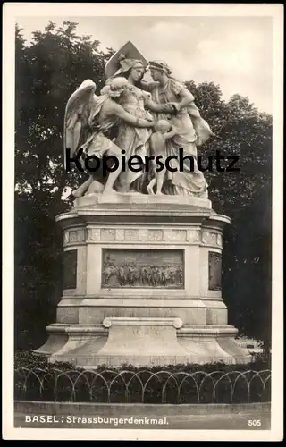 ALTE POSTKARTE BASEL STRASSBURGERDENKMAL BALE MONUMENT DE STRASBOURG Schweiz Suisse Swiss cpa postcard AK Ansichtskarte