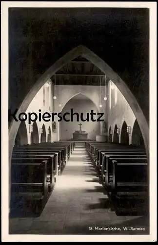 ALTE POSTKARTE WUPPERTAL BARMEN ST. MARIENKIRCHE ENTWURF ARCHITEKT FELIX DAHMEN Kirche church postcard AK Ansichtskarte