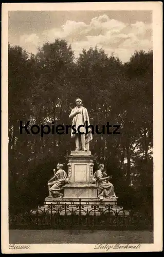 ALTE POSTKARTE GIESSEN JUSTUS LIEBIG DENKMAL Chemiker Chemist Gießen monument cpa postcard Ansichtskarte AK