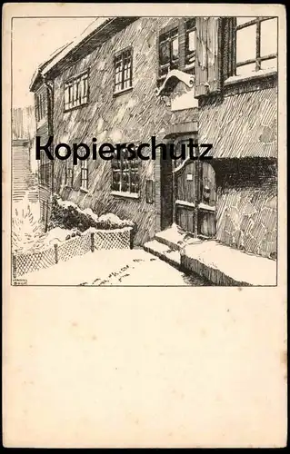 ALTE KÜNSTLER POSTKARTE EISENACH AUS DEM BACHHAUS EINGANG Haus von Johann Sebastian Bach House of Bach Dichter postcard