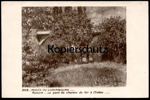 ALTE POSTKARTE MUSÉE DU LUXEMBOURG PIERRE-AUGUSTE RENOIR LE PONT DU CHEMIN DE FER À CHATOU cpa postcard AK Ansichtskarte