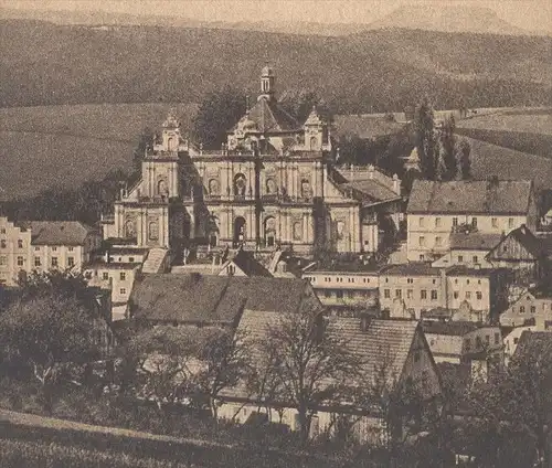 ALTE POSTKARTE ALBENDORF GNADENKIRCHE BEZIRK BRESLAU & BLICK NACH DER HEUSCHEUER Wambierzyce Schlesien Fabriek Véwé AK